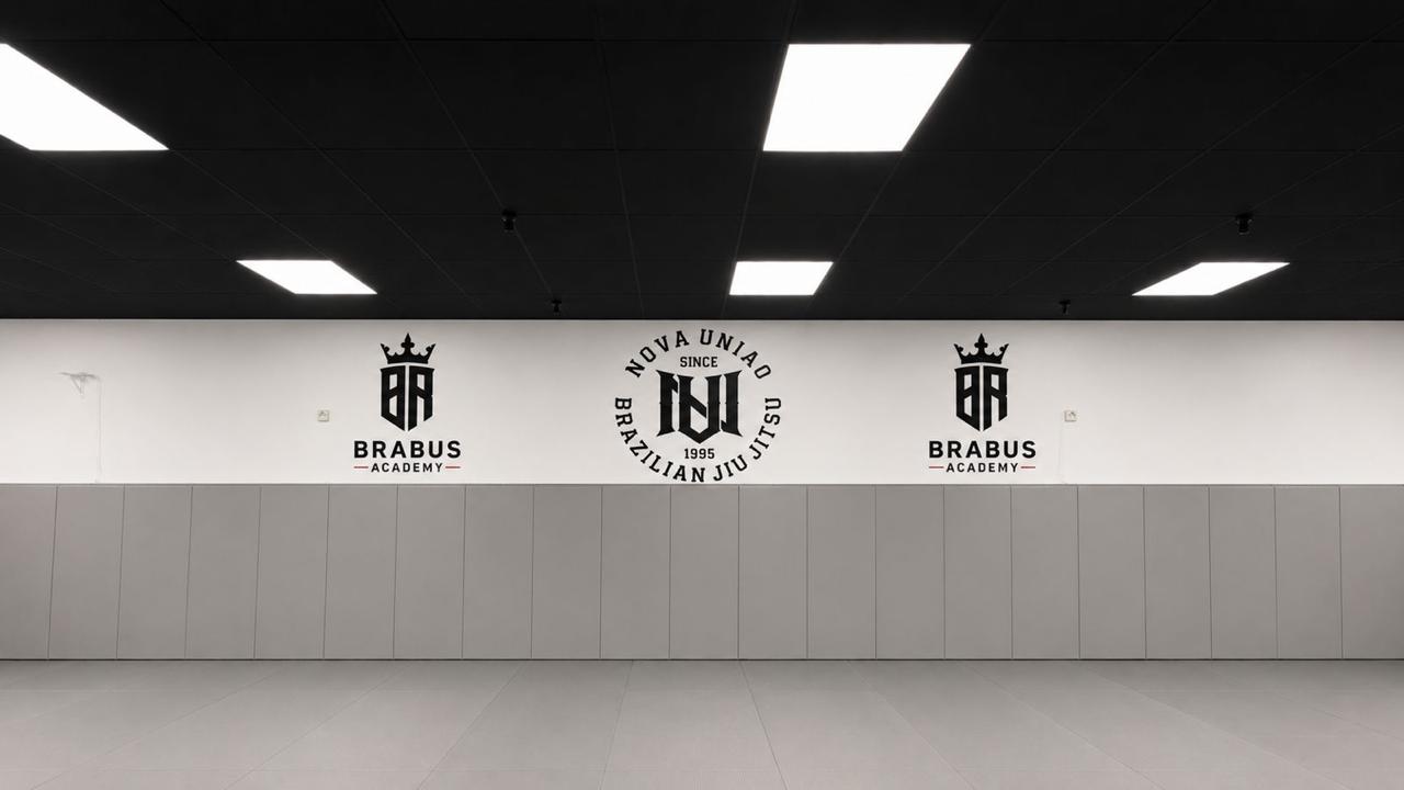 The Brabus Academy training floor with championship branding